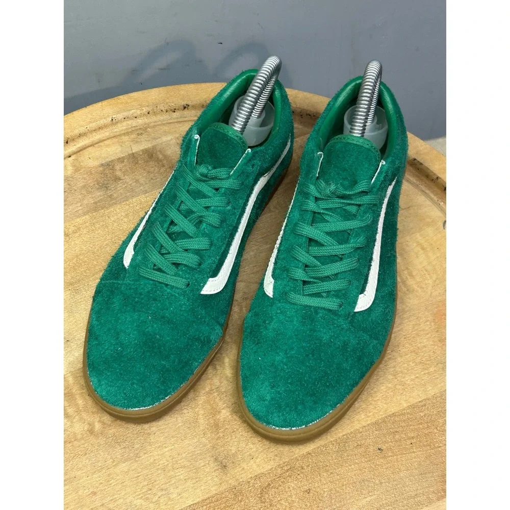 Vans Sneakers Womens 6 Green Old Skool Low Pro Hairy Suede Gum Sole VN000D0E17P